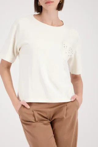 monari - Sweatshirt mit Schmuckdetails marble - Gr. - 44
