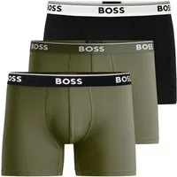 BOSS Boxer Cotton Stretch (3-St) mit umlaufend eingewebtem Markenschriftzug