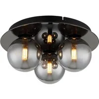 OTTO home Deckenleuchte Amellia, ohne Leuchtmittel, Glas Rauchfarben, Durchmesser 35cm, Höhe:15cm, Glaskugeln, Deckenlampe