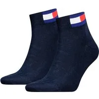 Tommy Hilfiger Kurzsocken TH UNI TJ QUARTER 2P FLAG (2 Paar) Verstärkte Ferse und Spitze für zusätzliche Strapazierfähigkeit