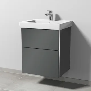 Sanipa 3way Waschtischunterbau zu Villeroy & Boch Subway 2.0 Waschtisch mit 2 Auszügen, Anthrazit-Gl BS61179