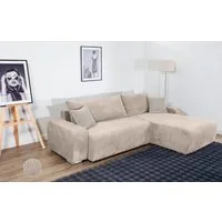 COLLECTION AB Ecksofa Pia L-Form, B: 237 cm, Bettfunktion, Bettkasten & 2 Zierkissen, Federkern