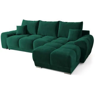 Bromarkt Ecksofa, Dunkelgrün, Kunststoff, 3-Sitzer, L-Form,L-Form, 290x180 cm, Wohnzimmer, Sofas & Couches, Wohnlandschaften, Ecksofas