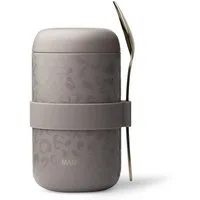 MAMEIDO Thermobehälter, Edelstahl, Kunststoff, Silikon, auslaufsicher mit Deckel und Gabel-Löffel-Besteck in 500 ml & 800 ml