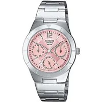 CASIO TIMELESS COLLECTION Multifunktionsuhr LTP-2069D-4AVEG, Quarzuhr, Armbanduhr, Damenuhr, Jugendliche, Datum, Edelstahlarmband
