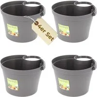GarPet Blumentopf 4er Set Fallrohr Blumentopf für Regenrohr Regenrinne Säule Hängetopf