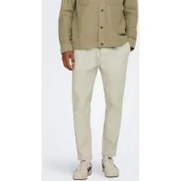 ONLY & SONS Schlupfhose ONSLINUS CROP 0007 COT LIN PNT NOOS Baumwolle mit Leinen, Gummizug und Kordel