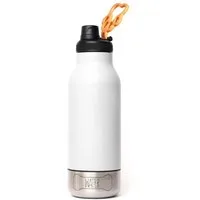 ASOBU Trinkflasche Dog Bowl Buddy Edelstahlflasche mit 2 Näpfen Weiß, 1 Liter