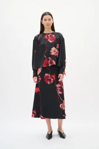 Langarm DAWNIW Langarm Lockere Passform black red