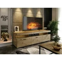 yourhouse24 Lowboard BRASILIA TV-Schrank Hochglanz Artisan Eiche Schwarz Fernsehschrank