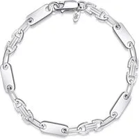 Silberkettenstore Silberarmband Plattenkette Armband (Steigbügelarmband) 6mm - 925 Silber