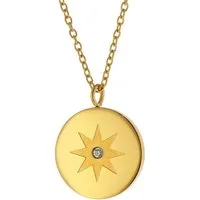 trendor Kette mit Anhänger 75883, für Damen Gold auf Edelstahl Ankerkette