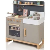 MUSTERKIND® Spielküche Linum, warmgrau/natur Holz