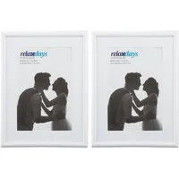 relaxdays Bilderrahmen 2er Set 15 x 20 cm, weiß