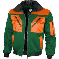 Qualitex Workwear Pilotenjacke Pilotenjacke zweifarbig grün/orange, Gr. L