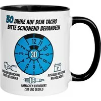 Momentals Tasse 30. Geburtstag Mann – „30 Jahre auf dem Tacho - Schonend Behandeln“, Gratis Versand · Links-&Rechtshänder · Spülmaschinenfest