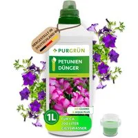 Purgrün Blumendünger Petunien Dünger, NPK 8+8+6, Guano für Blüten, Aqua Plus, 1L, Flüssigdünger, 1-St., 1 Liter