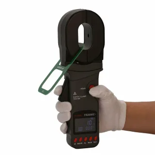 EU Direct FR2000C+ 0.01Ω-1200Ω Clamp Ground Resistance Tester Loop Resistance Tester 0.00mA-20A Leakage Current Test 300