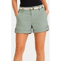 Eight2Nine Shorts Geflochtener Gürtel Umschlagbund Sommerlicher Look Stil (1-tlg) D60530BM60320_Shorts