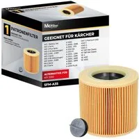 McFilter Patronenfilter (1 Filter) Lamellenfilter passend für Kärcher, für Kärcher Nass-Trockensauger Staubsauger WD 3 Battery Premium Set, MV 2 3 P Premium Car Kit, wie Kärcher 6.414-552.0, 6.414-772.0, 6.414-547.0, (1-St., Filter + Verschlussschrau