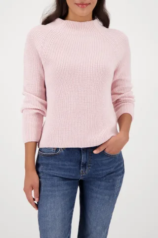 monari - Strickpullover mit Stehkragen light rose - Gr. - 46