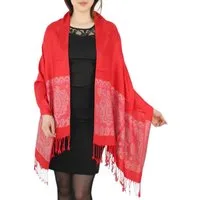 dy_mode Modeschal Eleganter Damen Schal Stola Schultertuch im Paisley Muster, mit Fransen