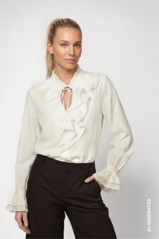 monari - Bluse mit Volants antique white - Gr. - 38