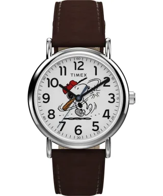 Timex Peanuts Weekender Braun Herren Armbanduhr TW2Y51500