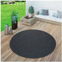 Paco Home Teppich Timber 125, rund, Höhe: 4 mm, Flachgewebe, Sisal Optik, In- und Outdoor geeignet, Wohnzimmer
