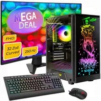 GAMEMAX MegaDeal Rockstar 2730 AMD Ryzen 5 5500 16GB 480GB SSD RTX 5060 Gaming-PC-Komplettsystem (32", AMD Ryzen 7 5700X, RTX 5060, 16 GB RAM, 480 GB SSD, Windows 11 + MSI MAG 32C6X Gaming Monitor, Curved 80cm (32)