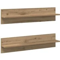 vidaXL Regal Wandregal Wandhalterung 2 pcs Artisan-Eiche 80 x 11,5 x 18 cm, 2-tlg.