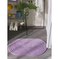 benuta Badematte Nia, Höhe 11 mm, Baumwolle, oval, 100% Baumwolle, handgeknüpft, Geometrisch, Contemporary, Badezimmer