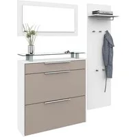 borchardt Möbel Garderoben-Set Oliva, (3-tlg), mit hängendem Schuhschrank, Paneel und Spiegel