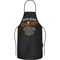 RAHMENLOS® Grillschürze Kochschürze Küchenschürze als Geschenk für Männer: Hier wird gegrillt