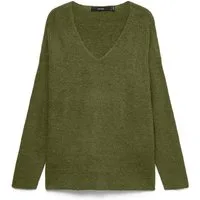 Vero Moda V-Ausschnitt-Pullover VMCREWLEFILE LS V-NECK BLOUSE NOOS Materialmix, loose fit