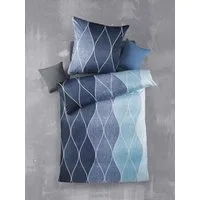 Optidream Bettwäsche Set Mikrofaser 135x200 Polyester Alec-Blau Blau, Mikrofaser, 2 teilig, Geschenk Idee Frauen Männer neue Wohnung Hochzeit Frühjahr sale