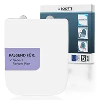 Schütte WC-Sitz Duroplast, WHITE E-Form PRO 4 (WC-Sitz, Befestigungsmaterial, Montageanleitung), mit Absenkautomatik und Schnellverschluss