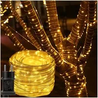Rosnek LED-Lichterkette 20M-100M,Beleuchtung Lichterschlauch, Party Garten weihnachten Deko, 8 Modi, Speicherfunktion