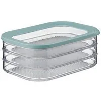 Mepal Vorratsdose Aufschnittdose Modula, drei stapelbare Behälter je 550 ml, Styrol-Acrylnitril (SAN), Polyethylen (PE), spülmaschinenfest, perfekt für Wurst & Fleisch, Nordic Green Design