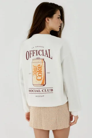 Bedruckter Rundhals-Sweatshirt