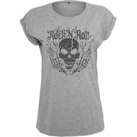 Youth Designz Print-Shirt "Skull Rock N Roll" Damen T-Shirt Statement oder Geschenk Frauen Motiv mit stylischen Aufdruck für Musik fans