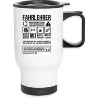 Spreadshirt Tasse Fahrlehrer Kann Spuren Sarkasmus Enthalten Lustig Thermobecher mit Hen, Edelstahl