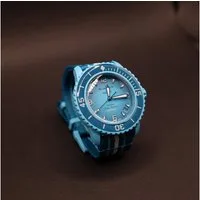 Swatch Automatikuhr Swatch X Blancpain Blue Lagoon FIFTY FATHOMS Bioceramic Scuba