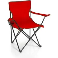 BigDean Campingstuhl Faltstuhl Campingstuhl Anglerstuhl Getränkehalter Klappstuhl (Packung, 1 St), Rot, Klappbar, Getränkehalter, Tragetasche