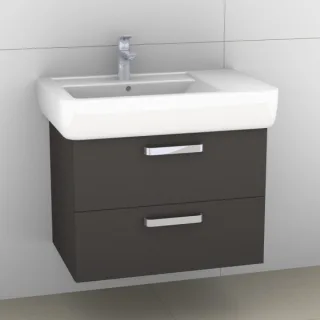 Artiqua 413 Waschtischunterschrank für Renova Plan 122180 Stahlgrau, 413-WU2L-K19-7142-88 413-WU2L-K19-7142-88