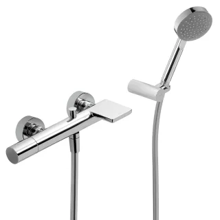Tres Einhebel Wannenmischer Anti Kalk Handbrause Geschlossener Schwallauslauf , 06117001 06117001