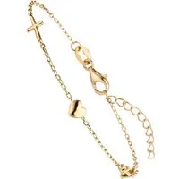 JOBO Armband Glaube Liebe Hoffnung, 925 Silber vergoldet 19 cm