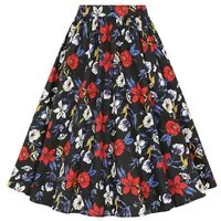 Hearts & Roses London A-Linien-Rock Milly Floral Blumen Vintage Rockabilly Retro 50s