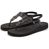 Venice Beach Sandale, Badeschuh, Badelatsche, Flip Flop, Badeschlappe, Sommerschuhe Badezehentrenner Zehentrenner ultraleicht mit Glitzerdetails VEGAN