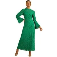 Love & Roses Maxikleid Love & Roses Langarm-Maxikleid mit Spitze, EID (1-tlg)